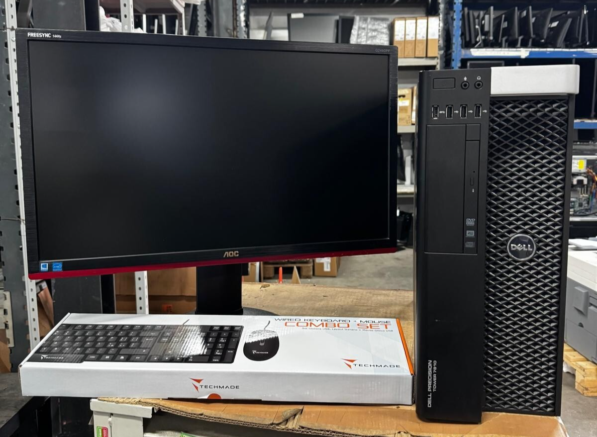 POSTAZIONE DELL PRECISION T7810 XEON RAM 16GB SSD NVIDIA MONITOR 24  WIN 11 PRO