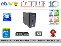 PC HP PRODESK 400G1  I7-4770 RAM 16GB DDR4 SSD 480GB WIN 11 RICONDIZIONATO