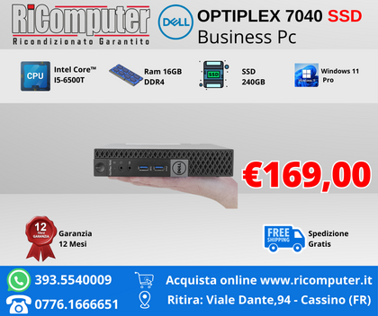 DELL Optiplex 7040 mini I5-6500T RAM 16GB SSD