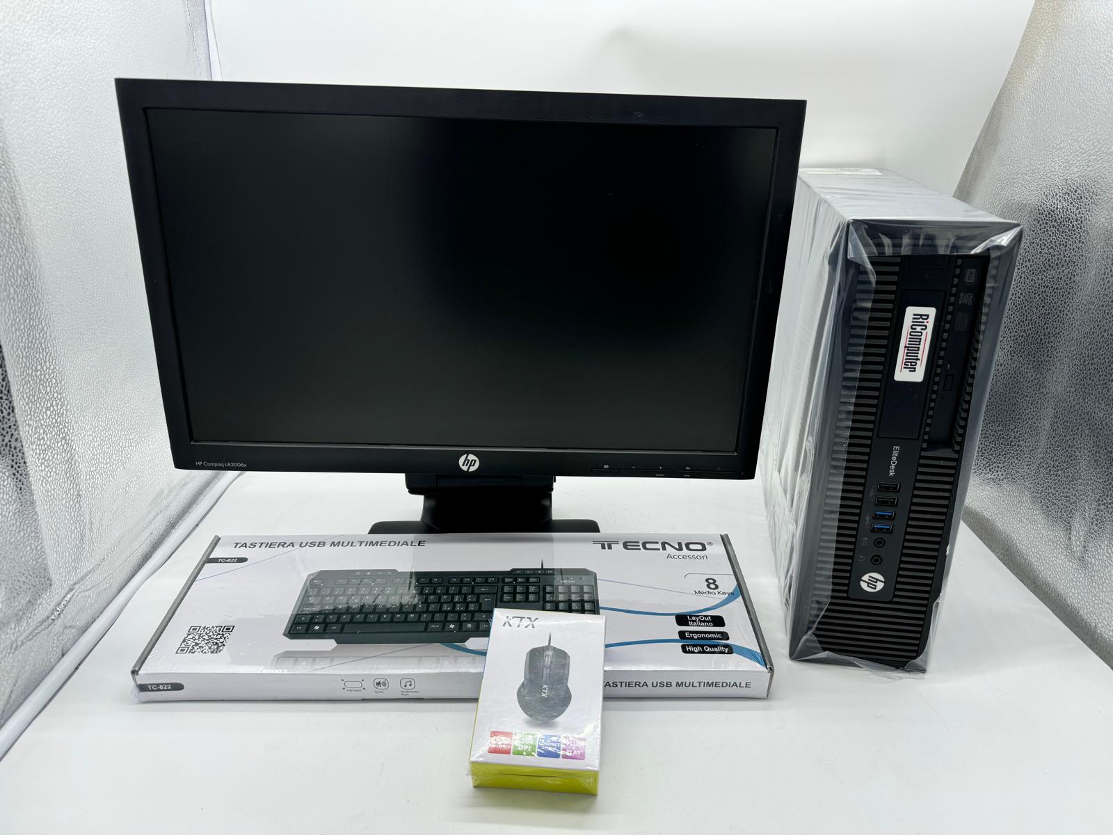 POSTAZIONE PC INTEL I5-4570 RAM 16GB SSD 480GB MONITOR 22